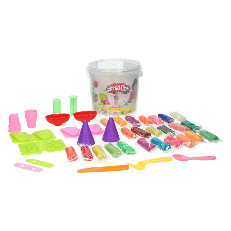 Load image into Gallery viewer, Kleiset in opbergbox ijsjes - 24 kleuren klei