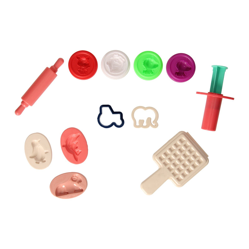 Load image into Gallery viewer, Lobbes speelgoed bv lobbes kleiset wafelijzer speelset - 4 kleuren klei en gereedschap.