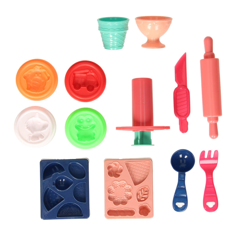 Afbeelding laden in galerijviewer, Lobbes speelgoed bv lobbes klei speelgoed set toetjes - 4 kleuren klei en accessoires.