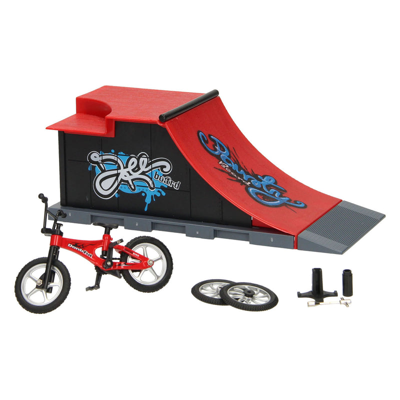 Load image into Gallery viewer, Vinger stuntfiets set met schans
