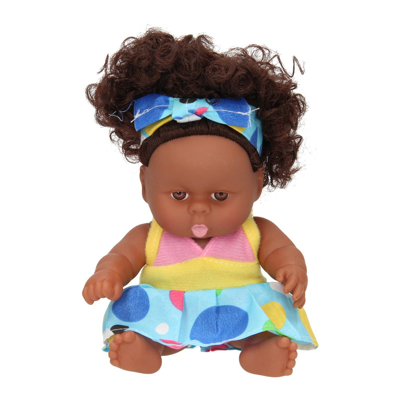 Load image into Gallery viewer, Babypop krullen met jurk, 22cm
