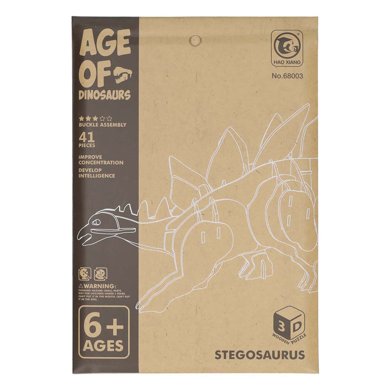 Afbeelding laden in galerijviewer, Houten bouwpakket dino 3d stegosaurus