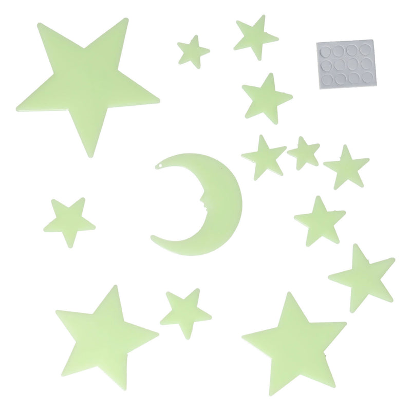 Afbeelding laden in galerijviewer, Glow in the dark set maan en sterren