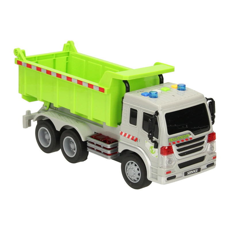 Load image into Gallery viewer, Lobbes speelgoed bv truck met kiepwagen met licht en geluid
