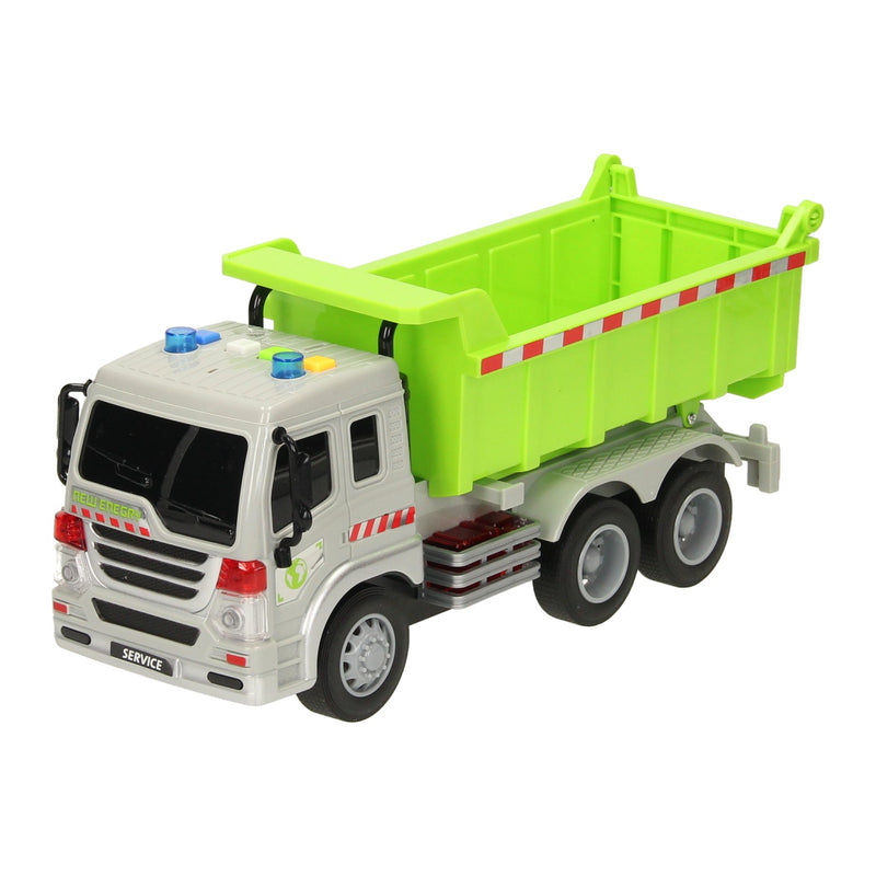 Load image into Gallery viewer, Lobbes speelgoed bv truck met kiepwagen met licht en geluid