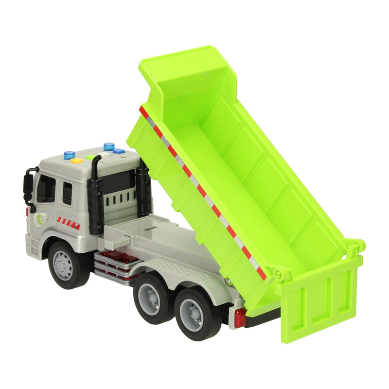 Load image into Gallery viewer, Lobbes speelgoed bv truck met kiepwagen met licht en geluid