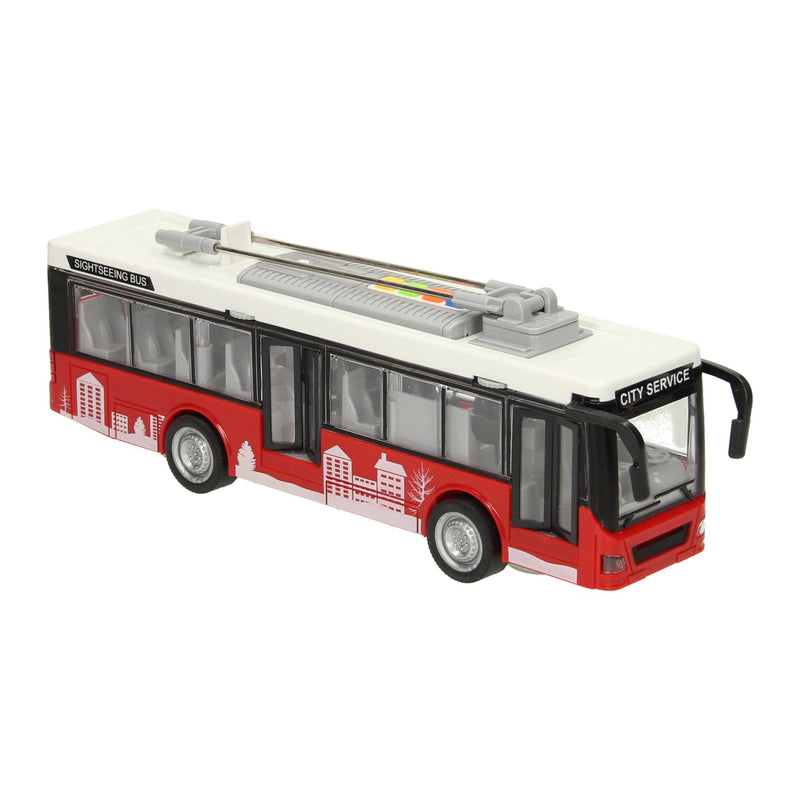 Load image into Gallery viewer, Lobbes speelgoed bv stadsbus met licht en geluid 1:16