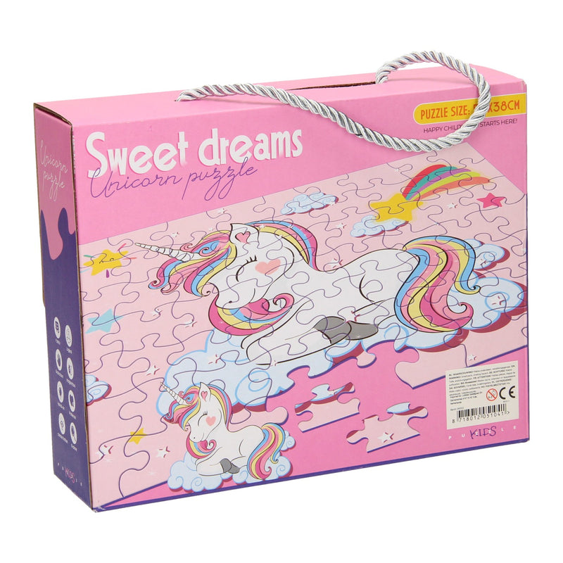 Load image into Gallery viewer, Lobbes speelgoed bv lobbes legpuzzel unicorn karton 63 stukjes fantasie puzzel kinderen.