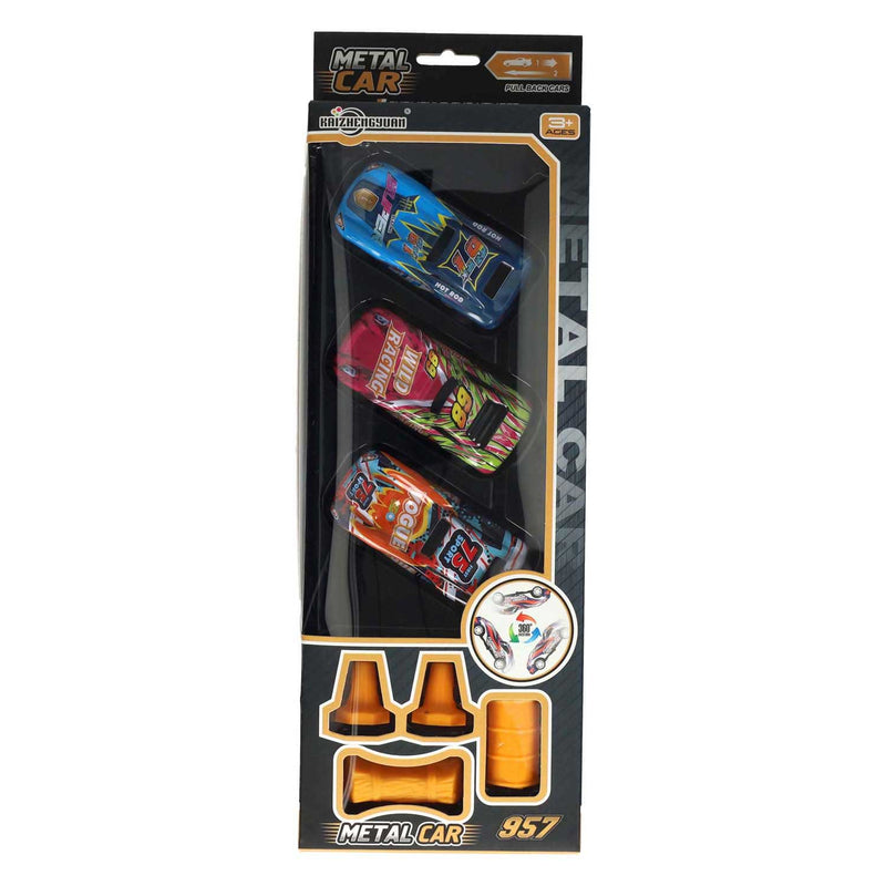 Load image into Gallery viewer, Lobbes speelgoed bv raceauto backflip pull back set - 3st.
