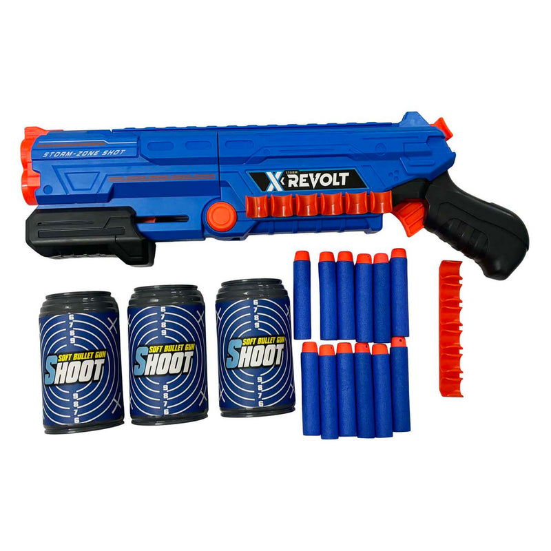 Load image into Gallery viewer, Lobbes speelgoed bv shooter x revolt - met 12 zachte pijlen en 3 blikken