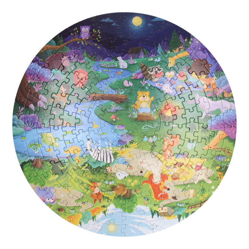 Load image into Gallery viewer, Ronde Puzzel in Opbergbox Dag Nacht, 150st.