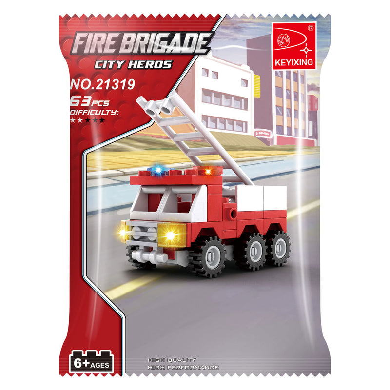 Afbeelding laden in galerijviewer, Bouwset brandweer ladderwagen - 63dlg.