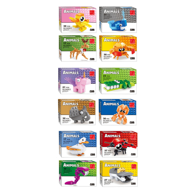 Load image into Gallery viewer, bouwset dieren uitdeeldoosje, 12 stuks