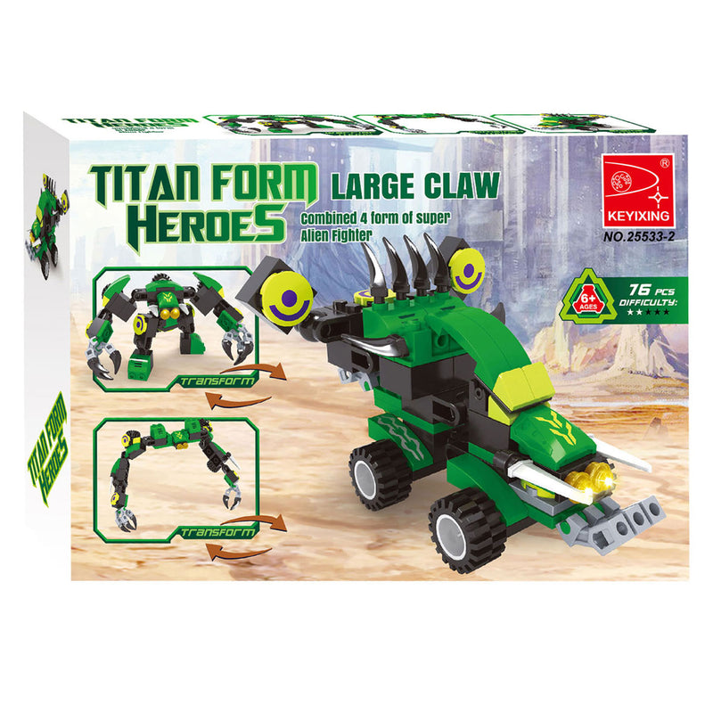 Load image into Gallery viewer, Lobbes speelgoed bv lobbes bouwset titan transformeer robot groen 76-delig speelgoed.