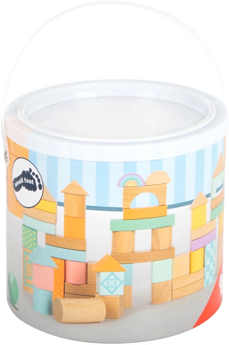 Load image into Gallery viewer, Small foot - houten bouwblokken pastel, 50dlg.