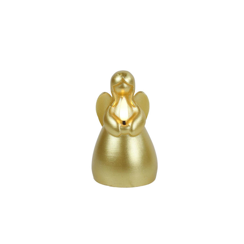 Afbeelding laden in galerijviewer, Countryfield lyon led kaars engel s goud 7x7x11,5cm