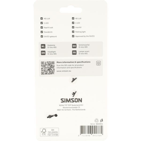 Load image into Gallery viewer, Simson koplamp aurora d-line 40s