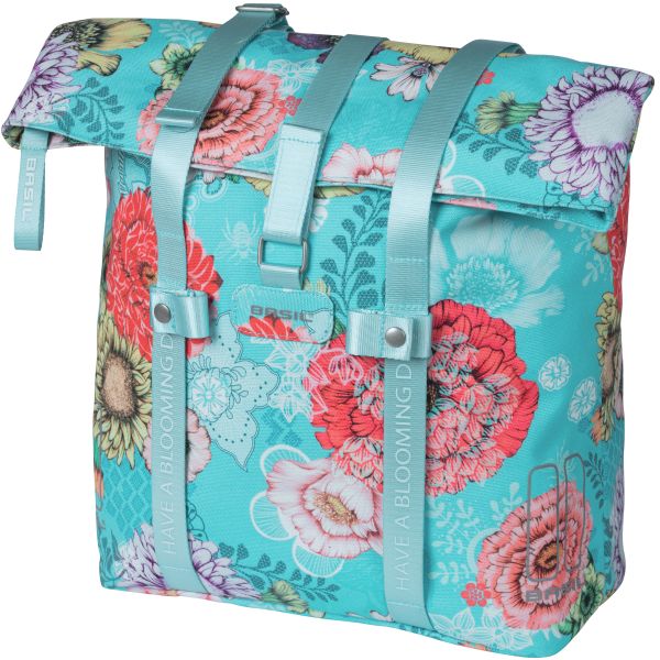 Load image into Gallery viewer, Basil Bloom Field fietsshopper, gerecycled PET, waterdicht, verstelbare schouderriem, laptopvak, 15-20L, sky blue