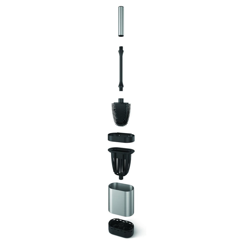 Load image into Gallery viewer, Metaltex cleany toiletborstel + houder 13x8x47 cm zwart rvs