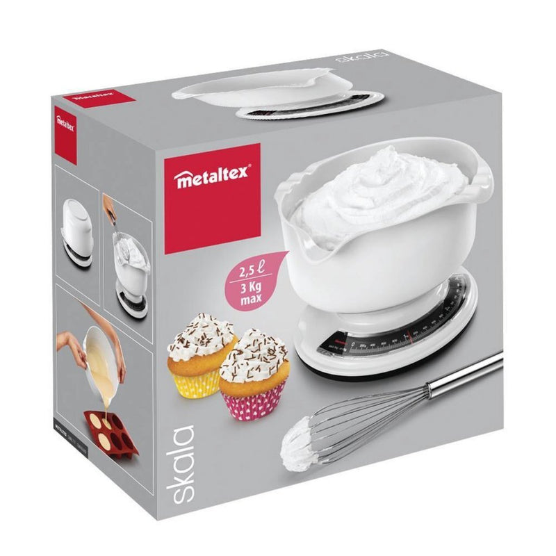 Load image into Gallery viewer, Metaltex skala mechanische keukenweegschaal wit