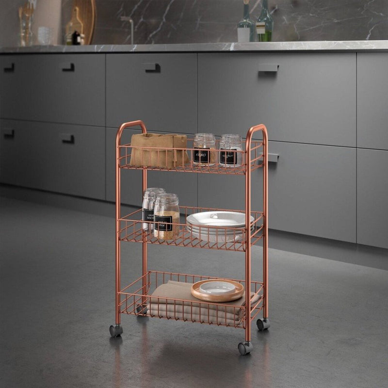 Load image into Gallery viewer, Metaltex badkamer keukentrolley lugano koper
