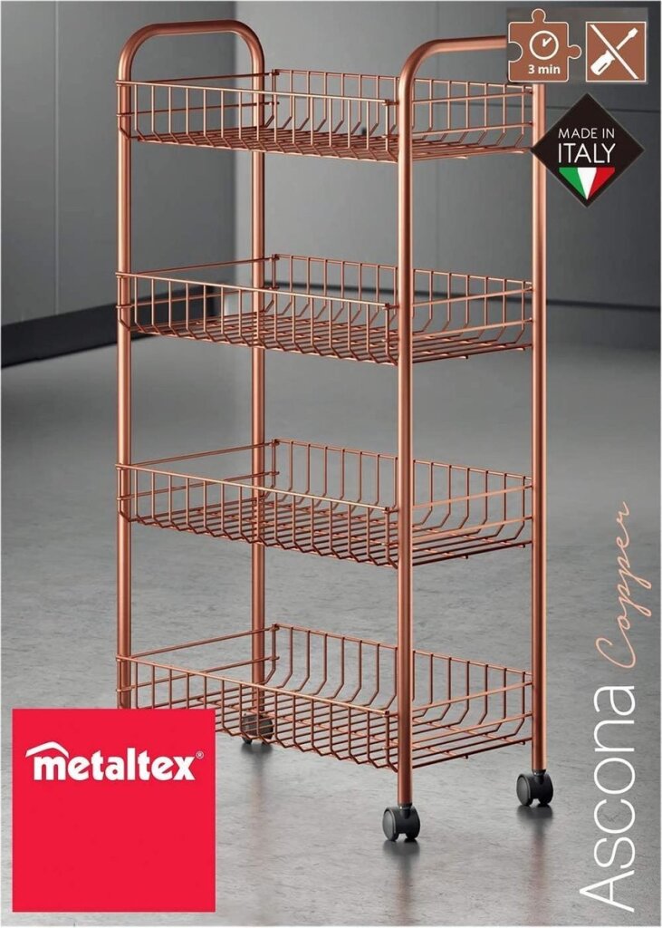 Load image into Gallery viewer, Metaltex Metaltex Trolleykastje Ascona 84x41cm Staal Koper