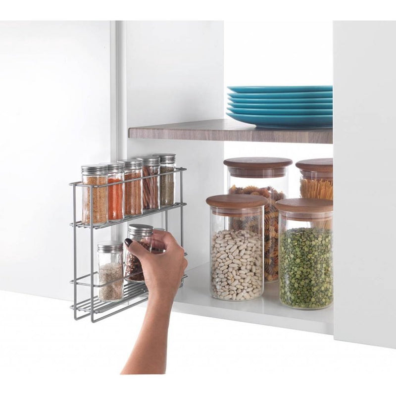 Load image into Gallery viewer, Metaltex space saver smart kitchen uitschuifbaar kruidenrek 6x28x22 cm zilver