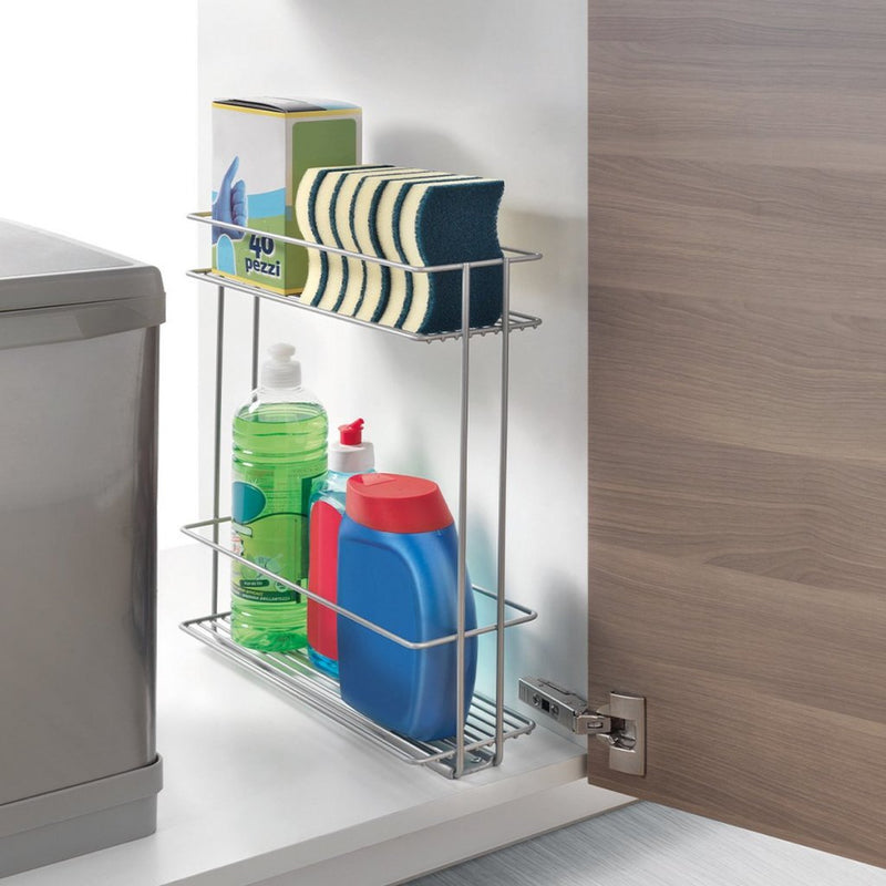Load image into Gallery viewer, Metaltex space saver smart kitchen uitschuifbaar gootsteenkastrekje 11x38x34 cm zilver