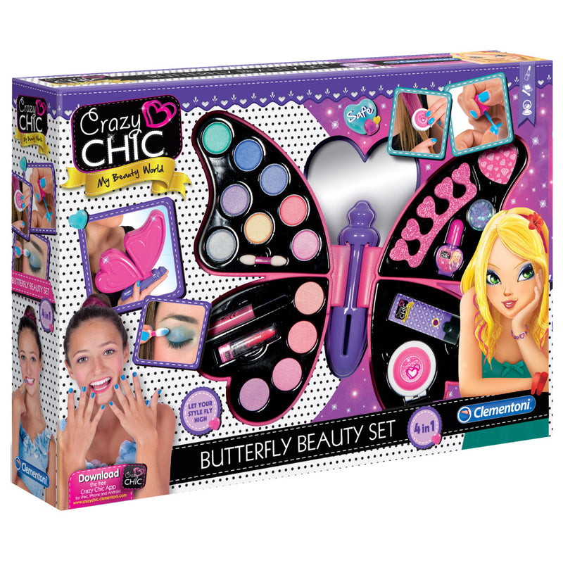 Load image into Gallery viewer, Clementoni crazy chic butterfly beautyset make-up koffer