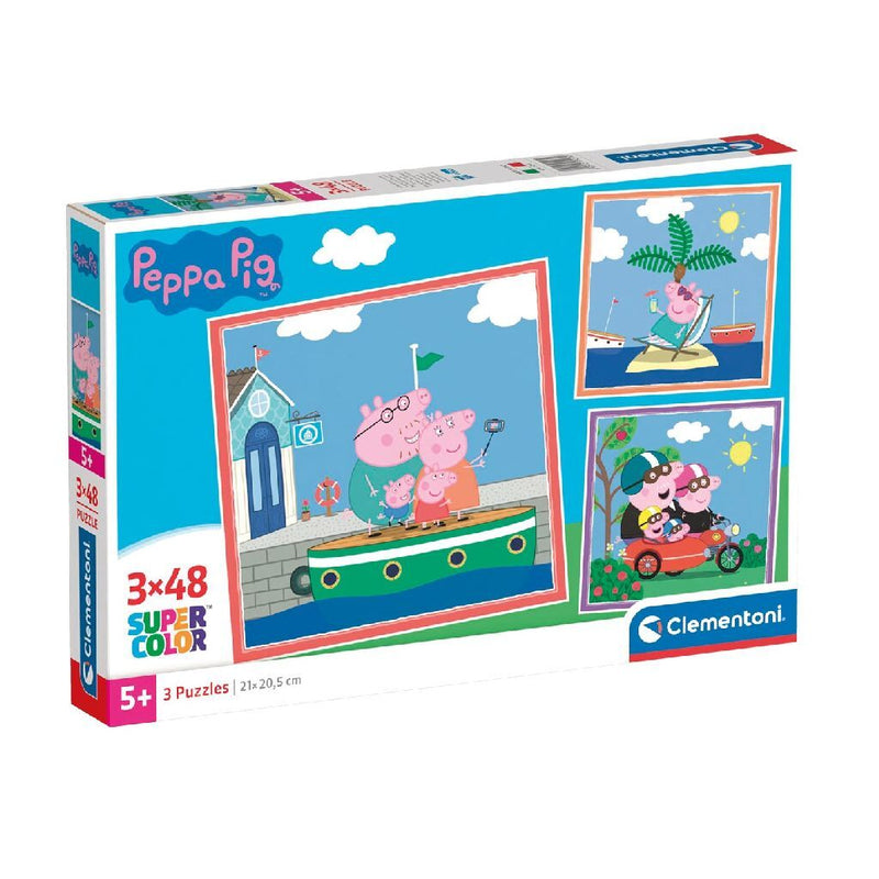Load image into Gallery viewer, Clementoni legpuzzel super color vierkant peppa pig, 3x48st.