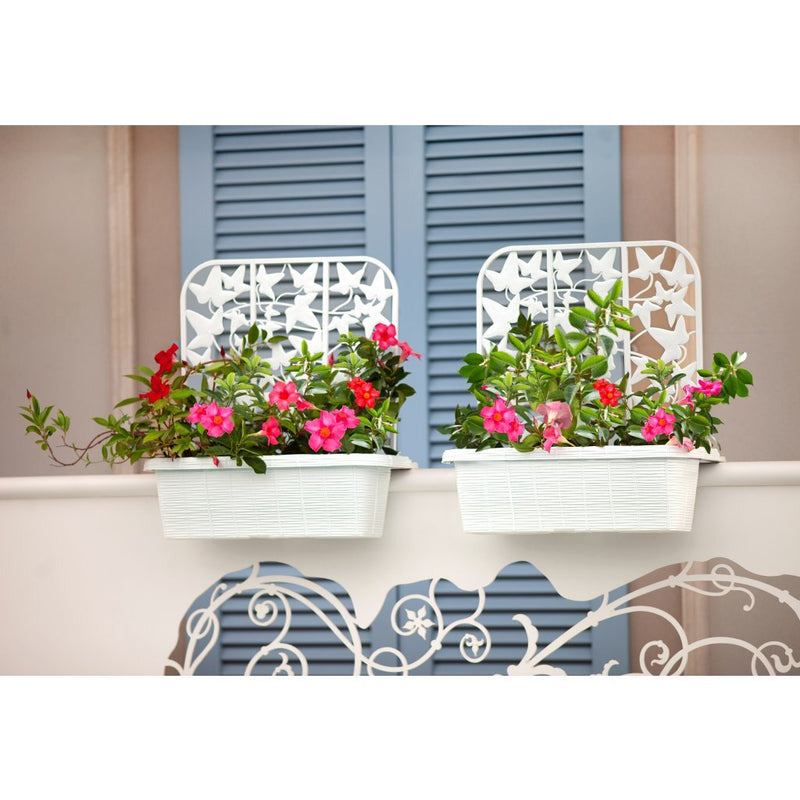 Load image into Gallery viewer, Bama fioriera bloem-balkonbakken privacy 60x22x64 cm 2 stuks wit