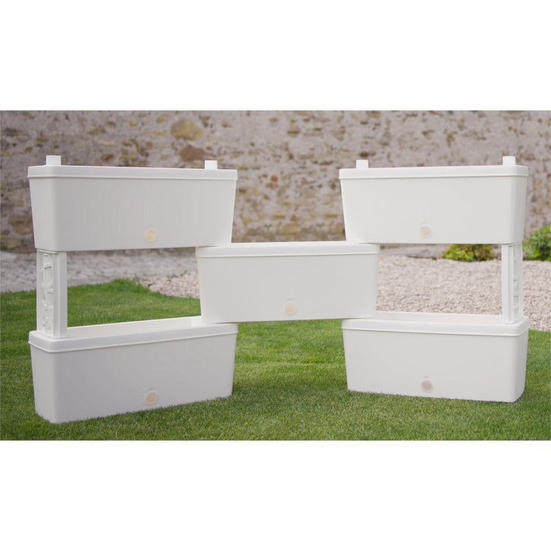 Afbeelding laden in galerijviewer, Bama brick koppelbare plantenbakken 75l 59x23x27 cm 5 stuks wit