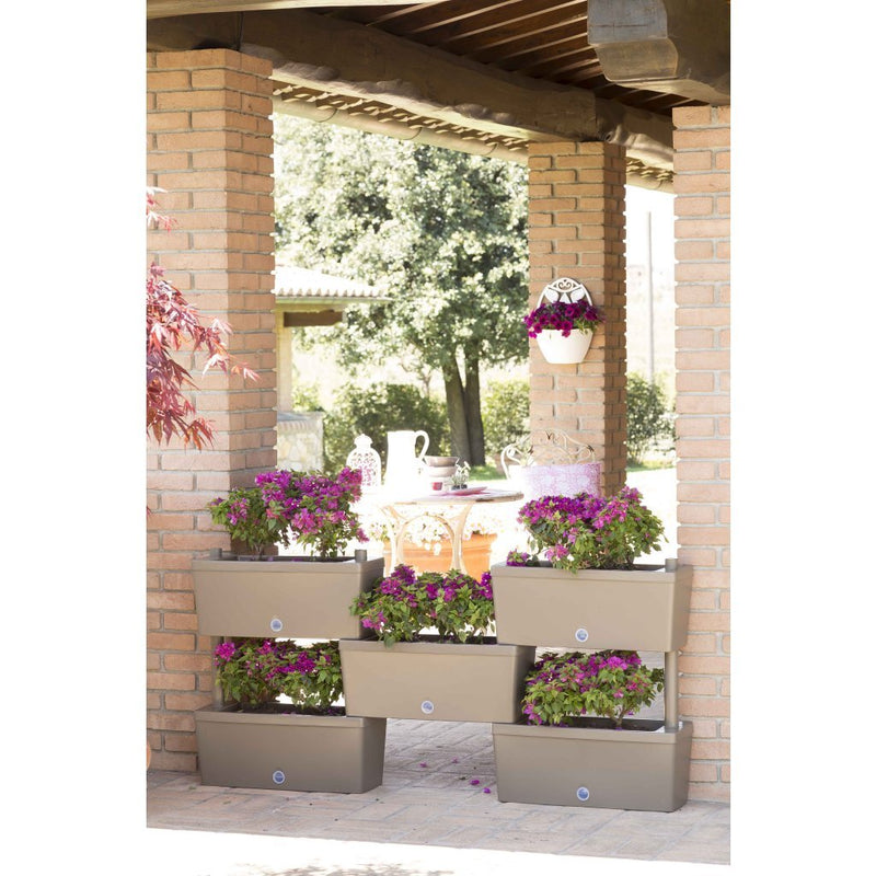 Afbeelding laden in galerijviewer, Bama brick koppelbare plantenbakken 75l 59x23x27 cm 5 stuks taupe