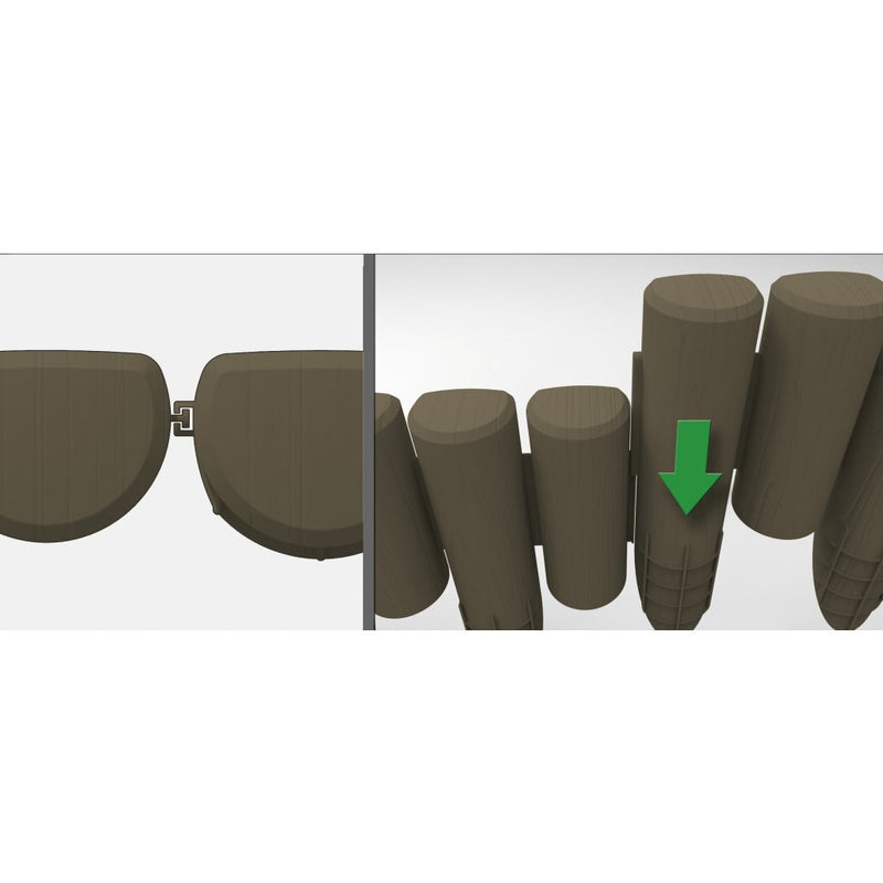 Load image into Gallery viewer, Bama tuin modulaire rand imitatiehout 38.5x15 cm 6 stuks bruin