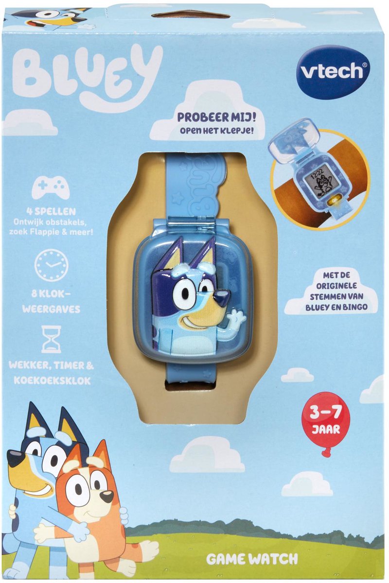 Load image into Gallery viewer, Vtech bluey learning watch - orginele stemmen van bluey bingo - educatief speelgoed - speel spelletjes - leer klokkijken - vanaf 3 tot 7 jaar