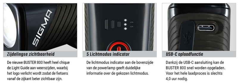 Load image into Gallery viewer, Sigma koplamp Buster 800 LED schroefhouder -Li-ion accu USB