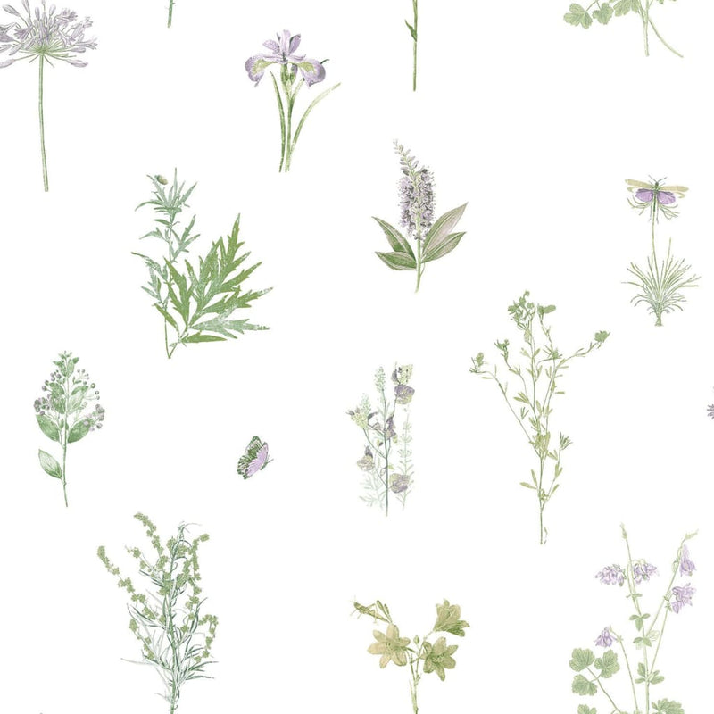 Load image into Gallery viewer, Noordwand behang evergreen herbs and flowers wit