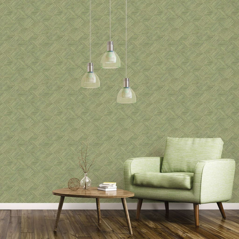 Load image into Gallery viewer, Noordwand behang evergreen wicker natural groen