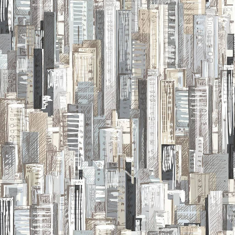 Load image into Gallery viewer, Noordwand Noordwand Behang Friends Coffee Cities and Skyline grijs en metallic