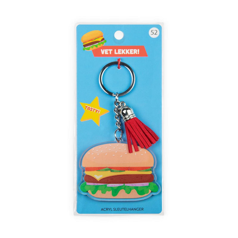 Afbeelding laden in galerijviewer, Paperdreams sleutelhanger- hamburger acryl 6,5x13,5cm