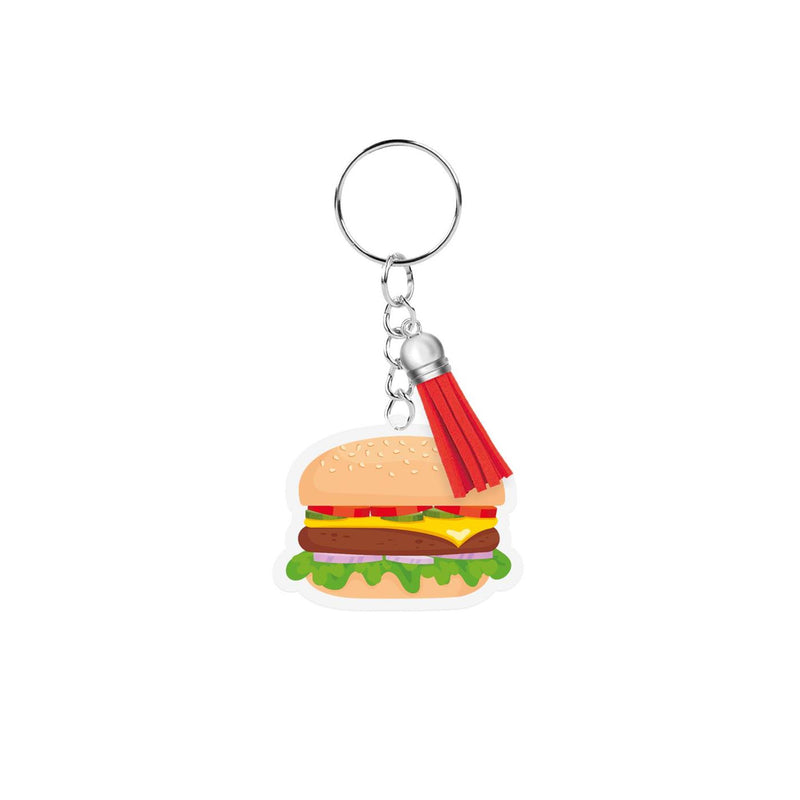 Afbeelding laden in galerijviewer, Paperdreams sleutelhanger- hamburger acryl 6,5x13,5cm