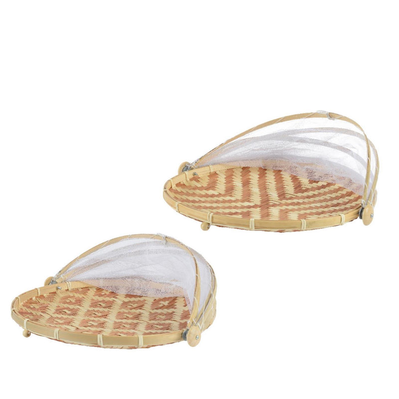 Load image into Gallery viewer, Decoris foodcover bamboe fsc mix 70% ã˜35cmh22cm ruit of streep