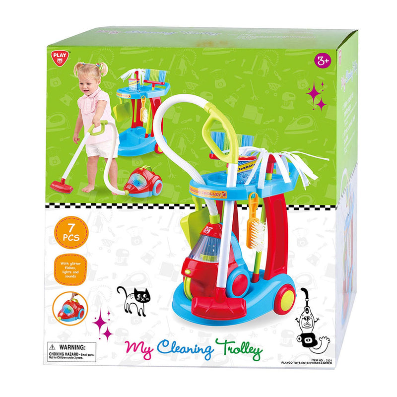Load image into Gallery viewer, Play Schoonmaaktrolley met Stofzuiger Retro, 7dlg.