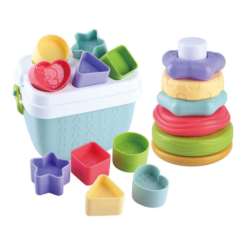 Load image into Gallery viewer, Playgo biobased vormenstoof en stapel speelgoed - 19dlg.