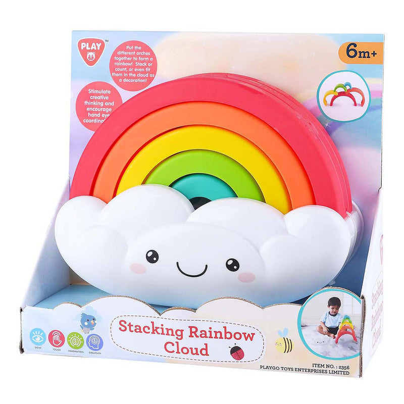 Load image into Gallery viewer, Playgo regenboog stapeltoren - 6dlg.
