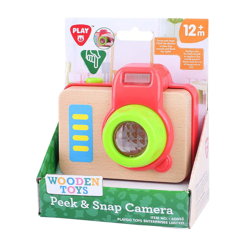 Load image into Gallery viewer, Playgo houten speelgoedcamera