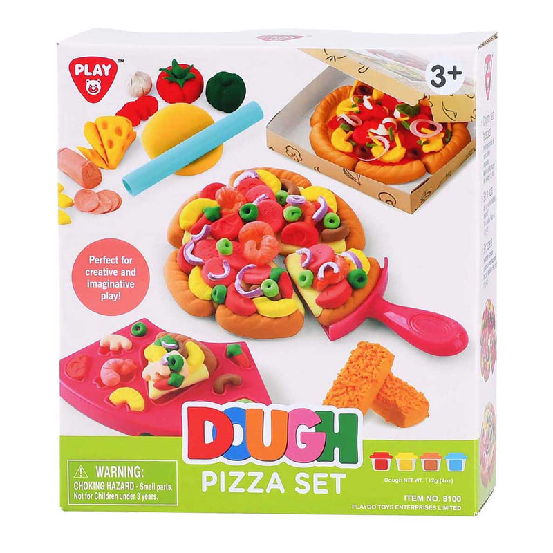 Load image into Gallery viewer, Playgo pizza kleiset - 4 kleipotjes