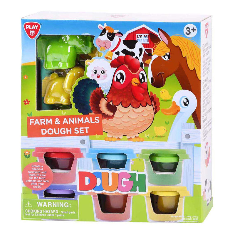 Load image into Gallery viewer, Playgo boerderij en dieren kleiset - 6 kleipotjes