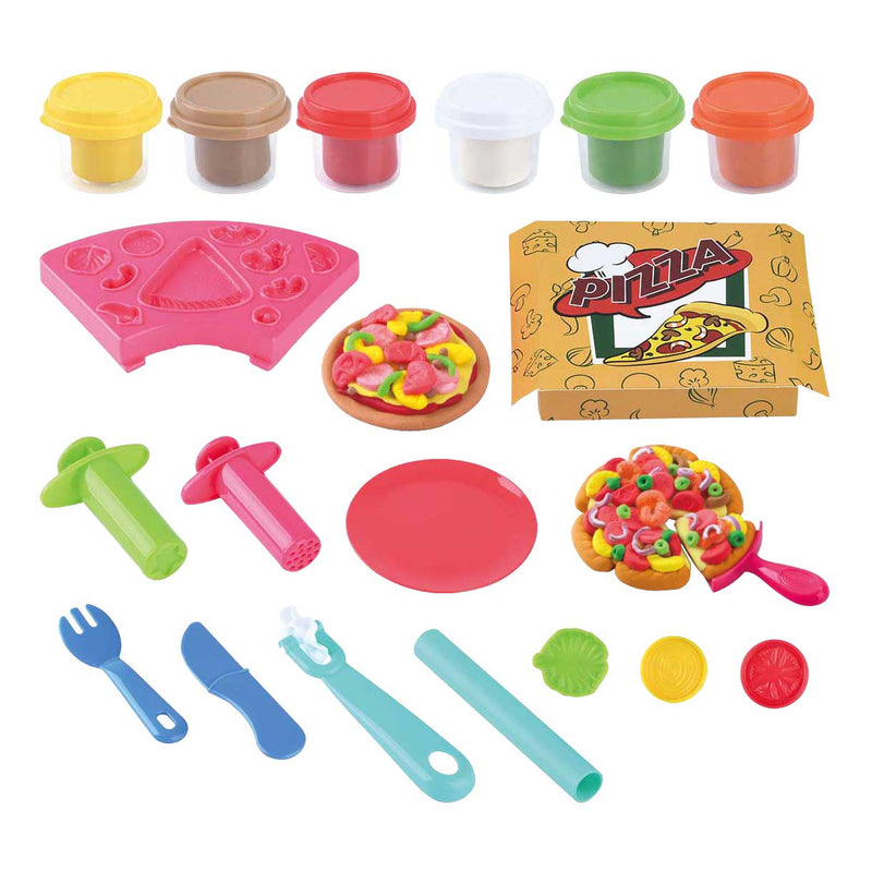 Load image into Gallery viewer, Playgo pizza kleiset - 6 kleipotjes
