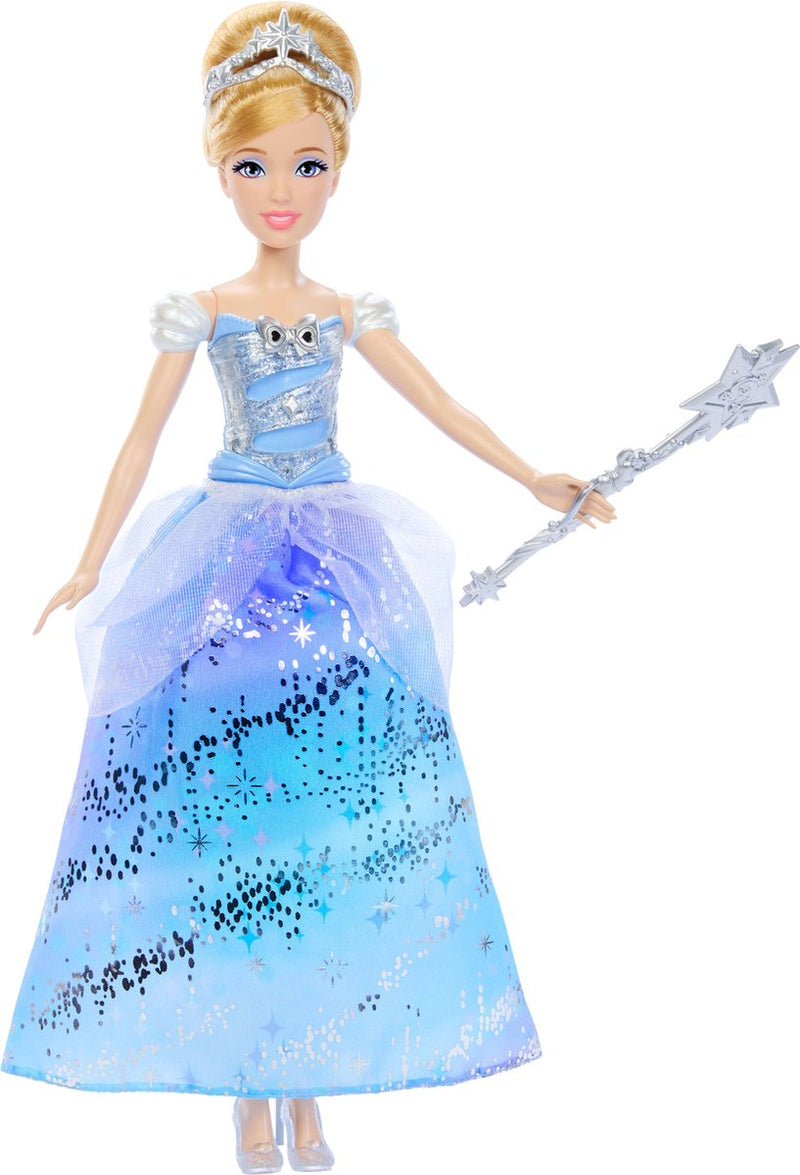 Afbeelding laden in galerijviewer, Mattel disney prinses assepoester – betoverende baljurk modepop met lichtshow en geluid
